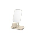 Oglinda cosmetica cu tava, Brabantia, Soft Beige, reglabila la 360 grade, factor marire x 5, 20x12.6x28.3 cm, polipropilena, bej