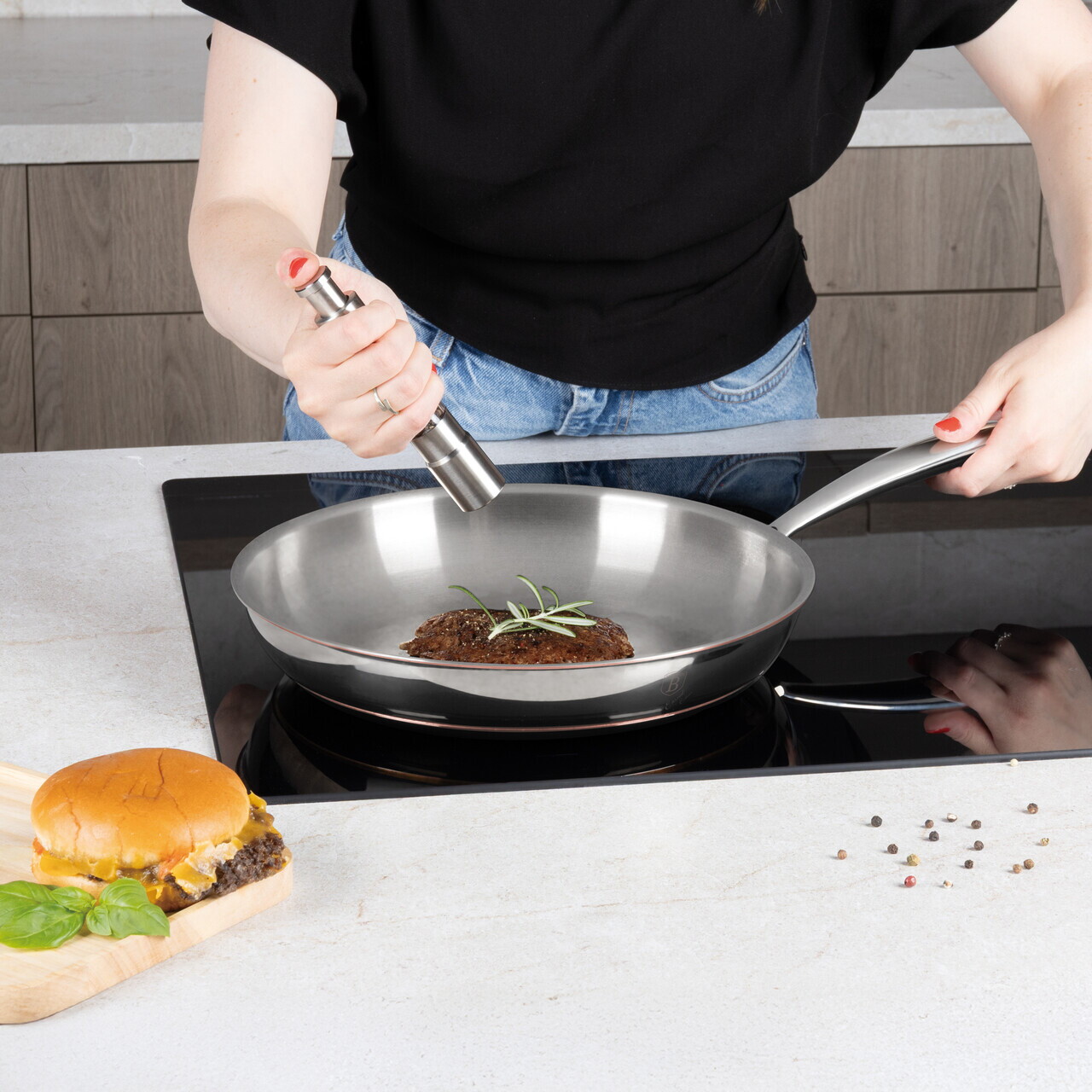 Tigaie Berlinger Haus, Copper Touch, 28 cm, inox, argintiu - imagine 13