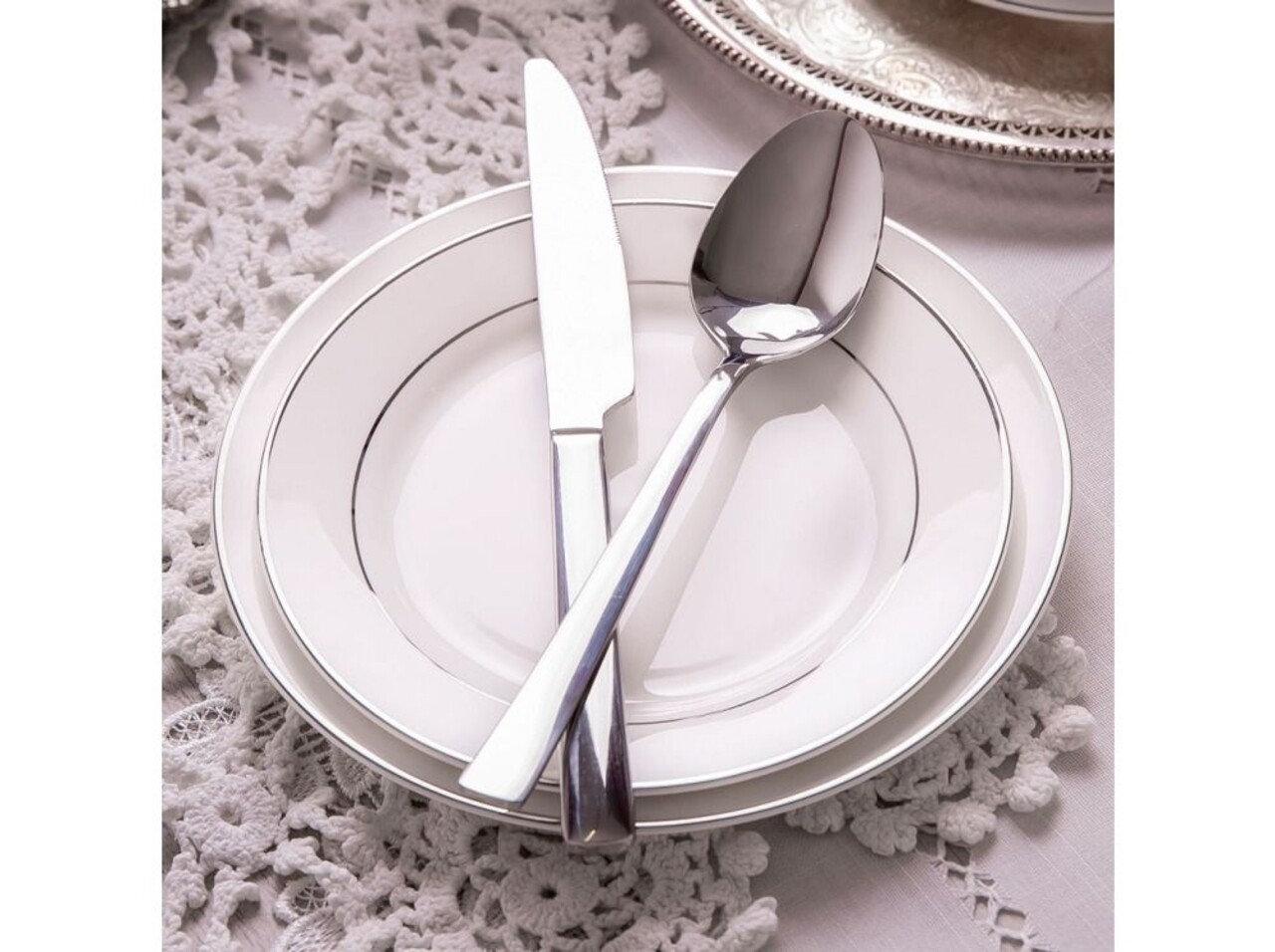 Serviciu de masa 18 piese Aura Silver, Ambition, portelan - 1 | YEO