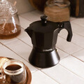 Cafetiera Mia Mokka, Homla, capacitate 3 cesti, aluminiu, negru