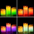 Set 3 lumanari LED multicolore cu efect de flacara cu telecomanda Lendles, InnovaGoods, Ø7.5 x 10 cm, bej