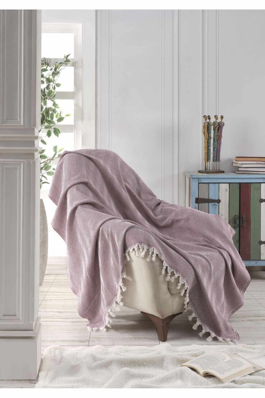 Cuvertura de pat, L'essentiel Maison, 150, Bumbac, Rosu claret — imaginea 2