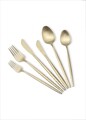 Set de tacâmuri (36 de piese), L'essentiel Maison, 280TMA3720, Furculiță de masă: 22 x 3 cm (6 bucăți), Aur Mat