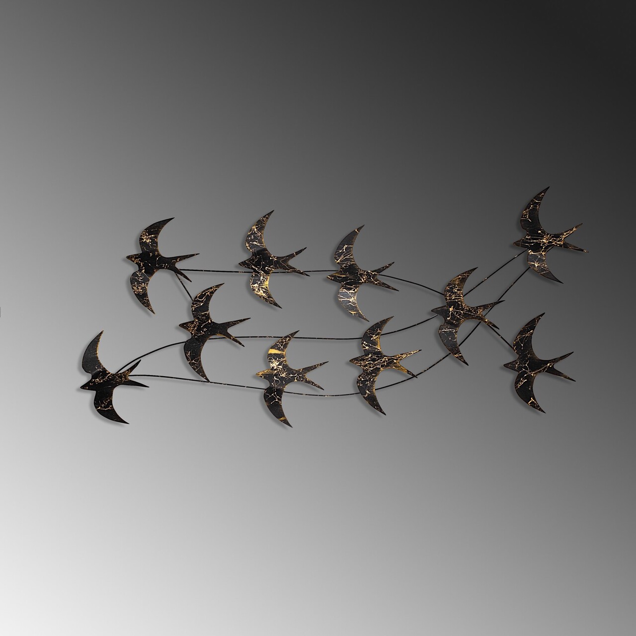 Decoratiune de perete, Flock of Swallows 3, Dimensiuni: 45 x 104 x 8 cm, Multicolor - view 4