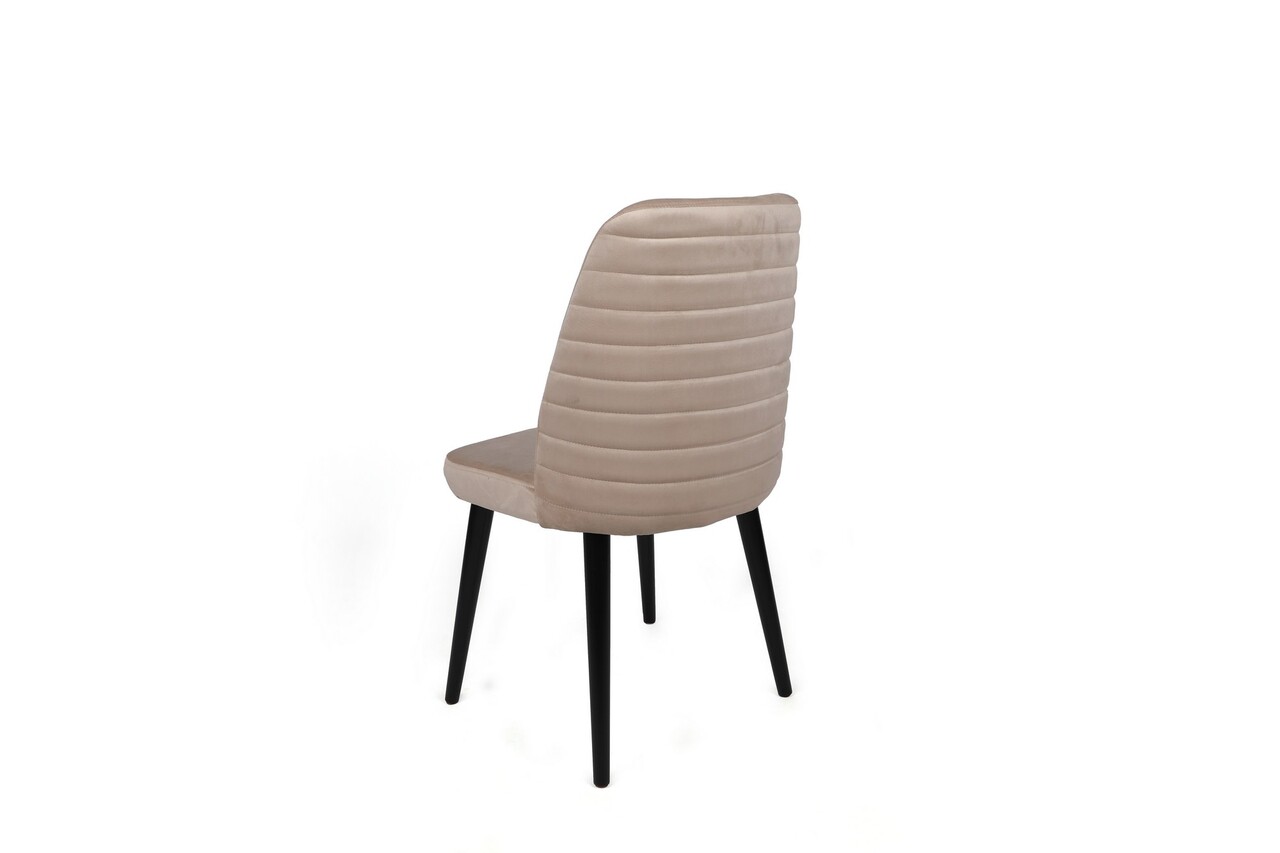 Set de scaune, Nmobb, Tutku-306 V4, Metal, Crem/Negru - 2 | YEO