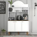 Dulap de bar pentru cafea, Hommy Craft, Bohem 860, 120x203x35 cm, PAL, Alb