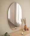Oglinda decorativa, Siam, Vanomi, 52x89x2.2 cm, MDF , Negru