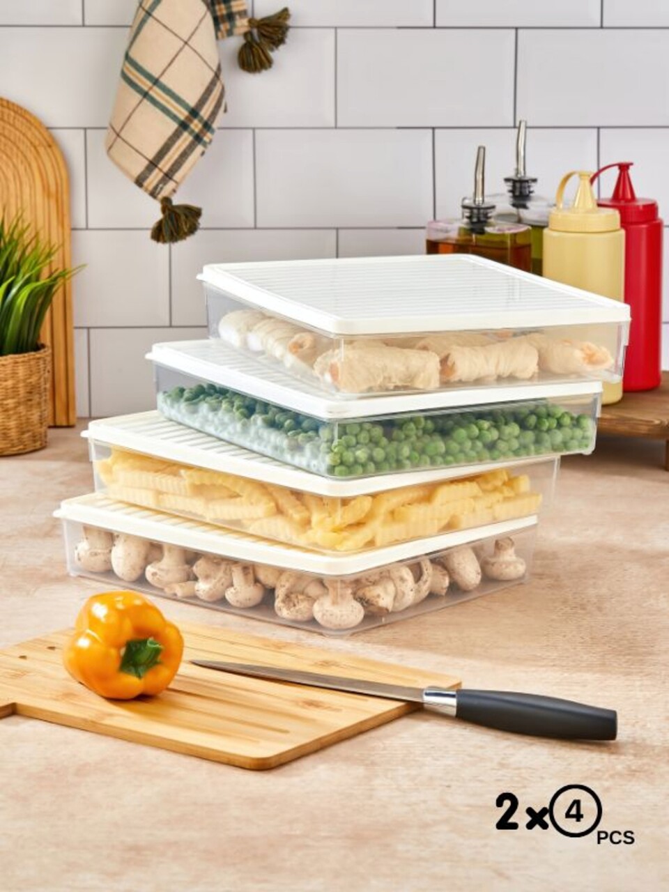 Set recipiente depozitare, Hermia, 452PTR1149, Alb - view 5