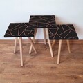 Set masute 3 piese, Leona, 3Shp335, Negru roz