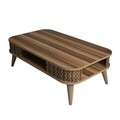 Masuta de cafea Eylul, Hommy Craft, 105x60x34.6 cm, maro inchis