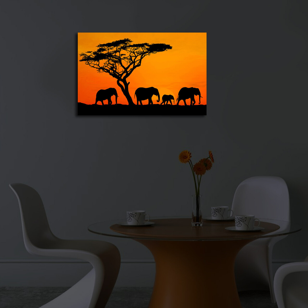 Tablou decorativ cu lumina LED, 4570İACT-53, Dimensiune: 45 x 70 cm, Multicolor - view 3