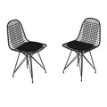 Set 2 scaune Kafes, Puqa Design, 45x42x80 cm, negru