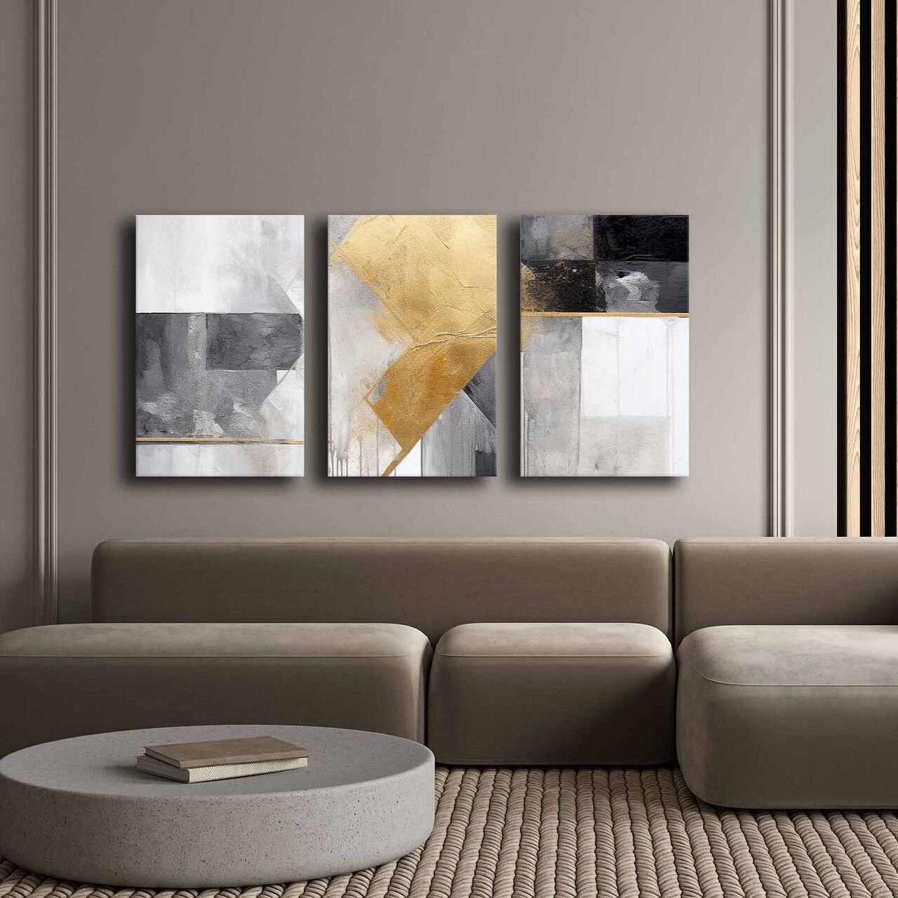 Set 3 tablouri decorative, 3P4570GSC-020, Lemn, Multicolor - view 3