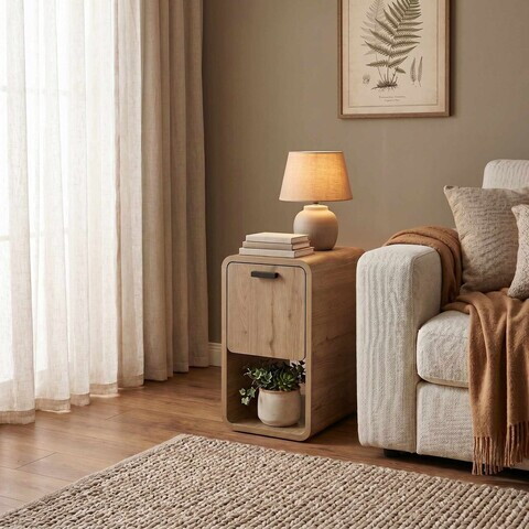 Noptiera, Hanah Home, Rovel, 30x50.5x39 cm, Natural