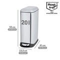 Cos de gunoi cu pedala Design, Wenko, 23.5x41x55 cm, inox/polipropilena, argintiu/negru
