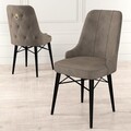 Set de scaune, Charlotte, Pare, Metal, Cappuccino / Negru