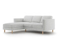 Coltar stanga 3 locuri, Eden, Micadoni, 223x150x90 cm, tesatura structurata, gri deschis melanj