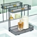 Suport accesorii de baie Vienna, iDesign, 2 rafturi, 25x15x25.5 cm, otel, negru mat