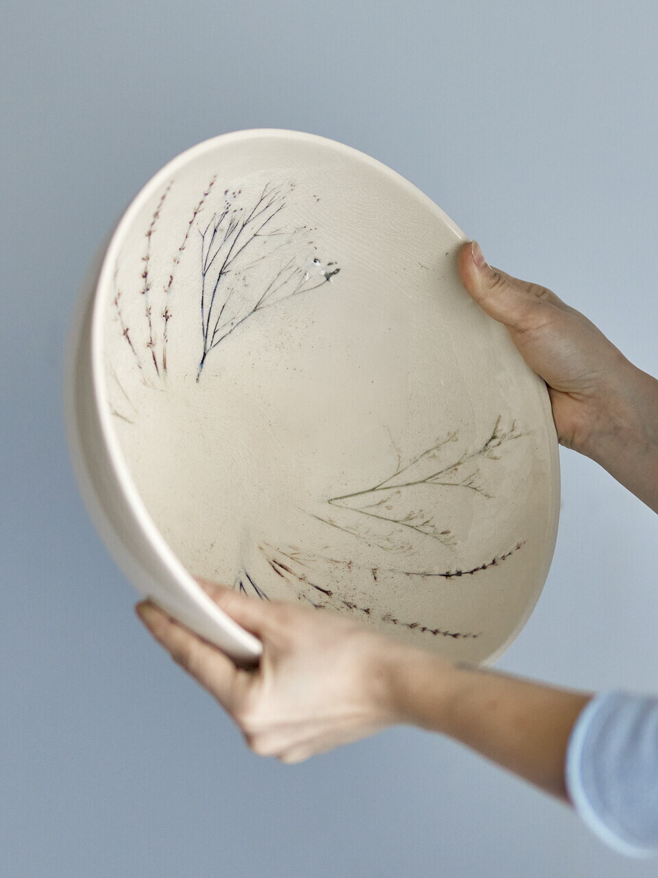 Bol salata, Bloomingville, Bea, 30.5x11 cm, 3.5 L, ceramica, natural - imagine 5
