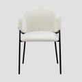 Scaun Prazer, Homla, 60.5x55x78 cm, metal/catifea din poliester, bej
