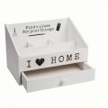 Organizator I love home, Out of the blue, 13 x 22 cm, lemn, alb