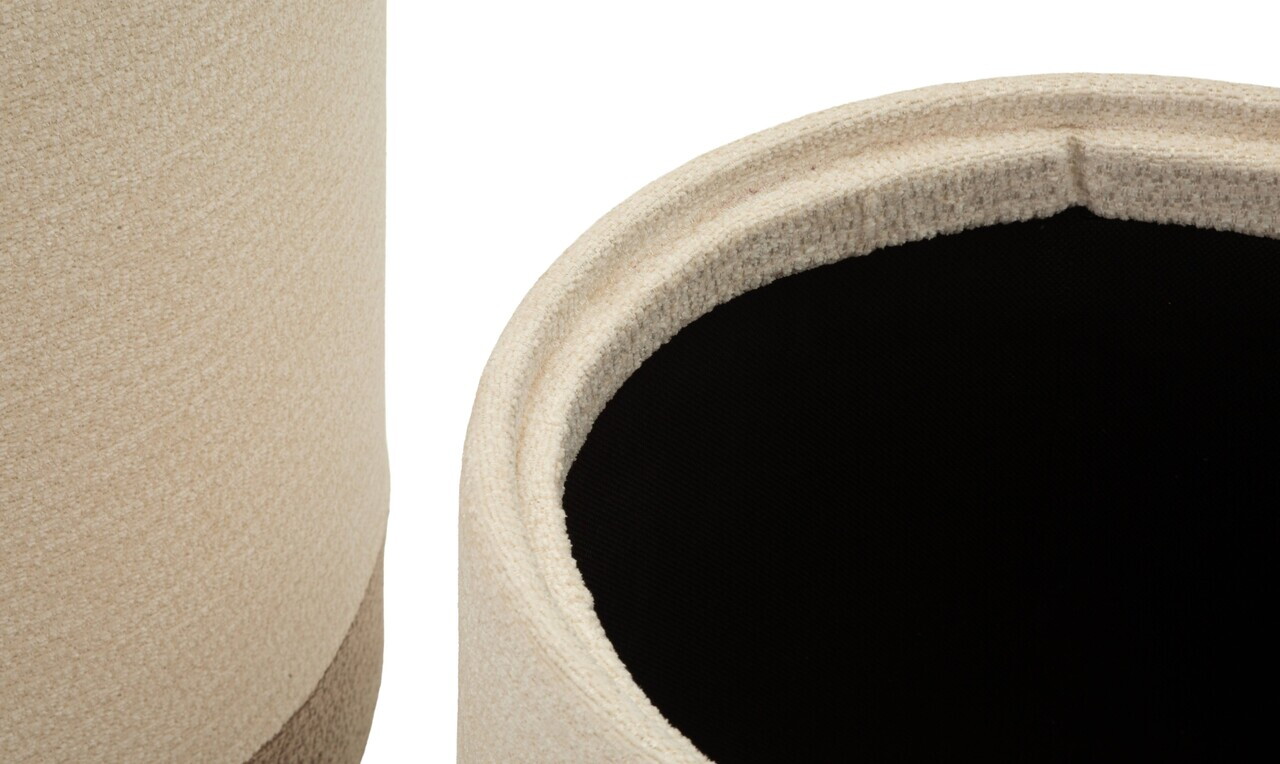 Set 2 taburete cu spatiu de depozitare, Mauro Ferretti, Nordic Style, 40x47 cm, poliester/MDF, maro — imaginea 2