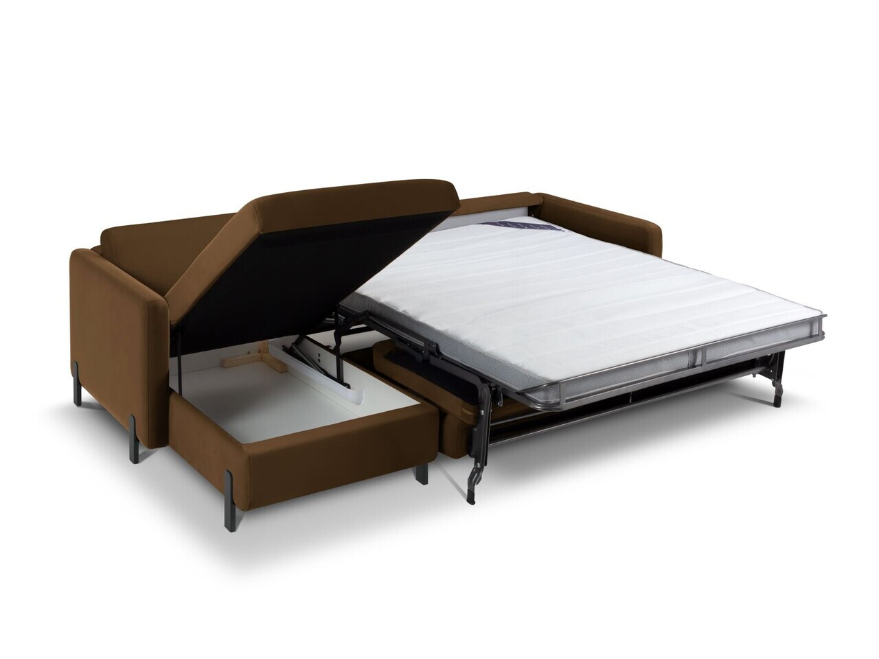 Coltar extensibil stanga 4 locuri, Gloria, Micadoni Home, 266x170x88 cm, catifea, ciocolatiu — imaginea 3