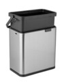 Cos de gunoi Colin, Wenko, 20.5x12.5x21 cm, inox/ABS/polipropilena, argintiu/negru