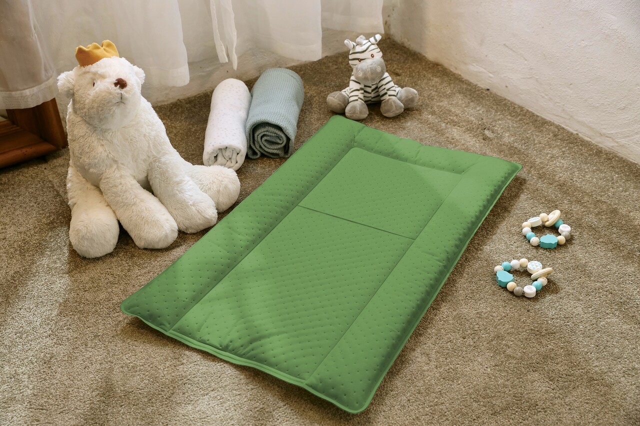 Saltea de infasat Travel Premium, 48x78 cm, Hipoalergenica, Pliabila, Verde - 2 | YEO