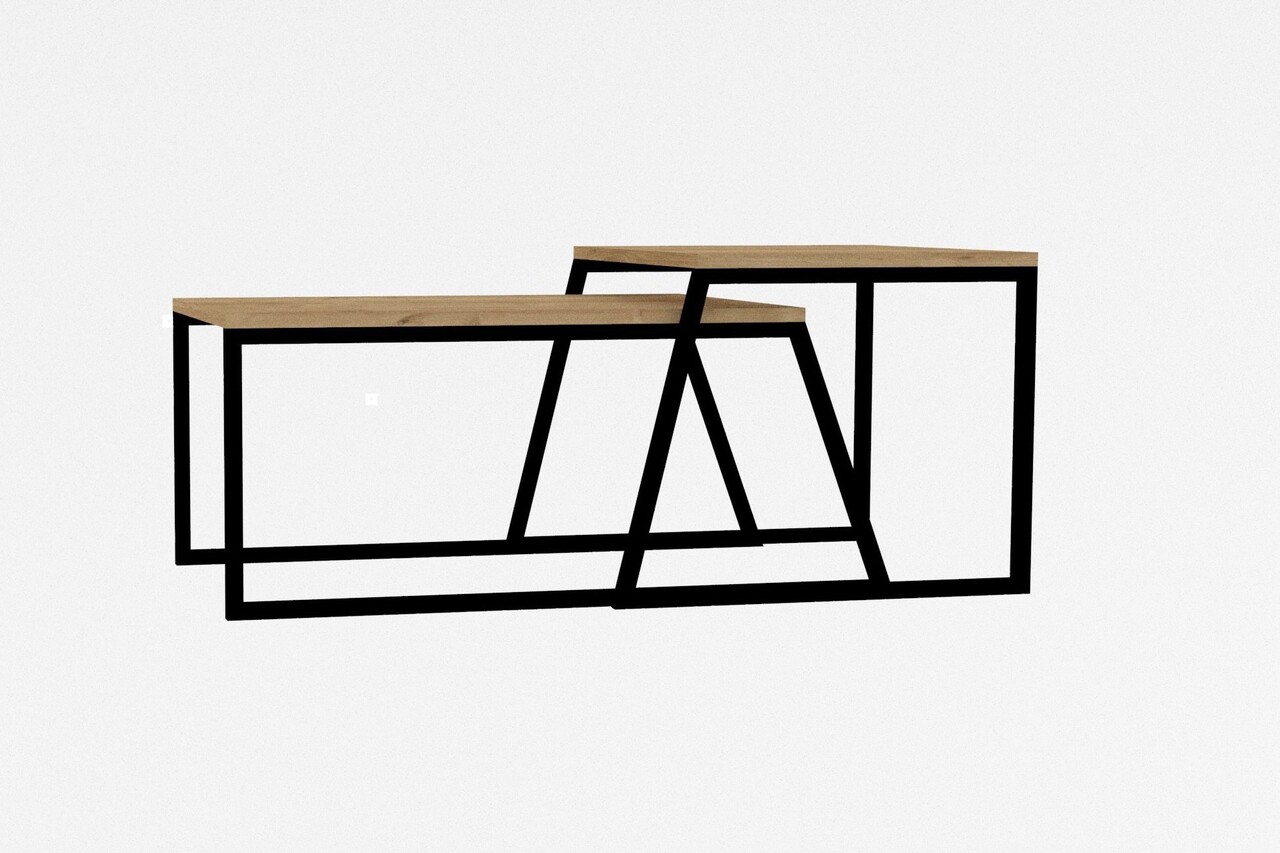 Masuta de cafea, Asse Home, Boyce, 75x37x50 cm, Stejar / Negru