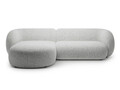 Coltar stanga 3 locuri, Kate, Micadoni, 285x176x76 cm, tesatura structurata, gri deschis melanj