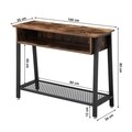 Consola Industrial, Vasagle, 100 x 35 x 80 cm, fier/PAL, maro rustic