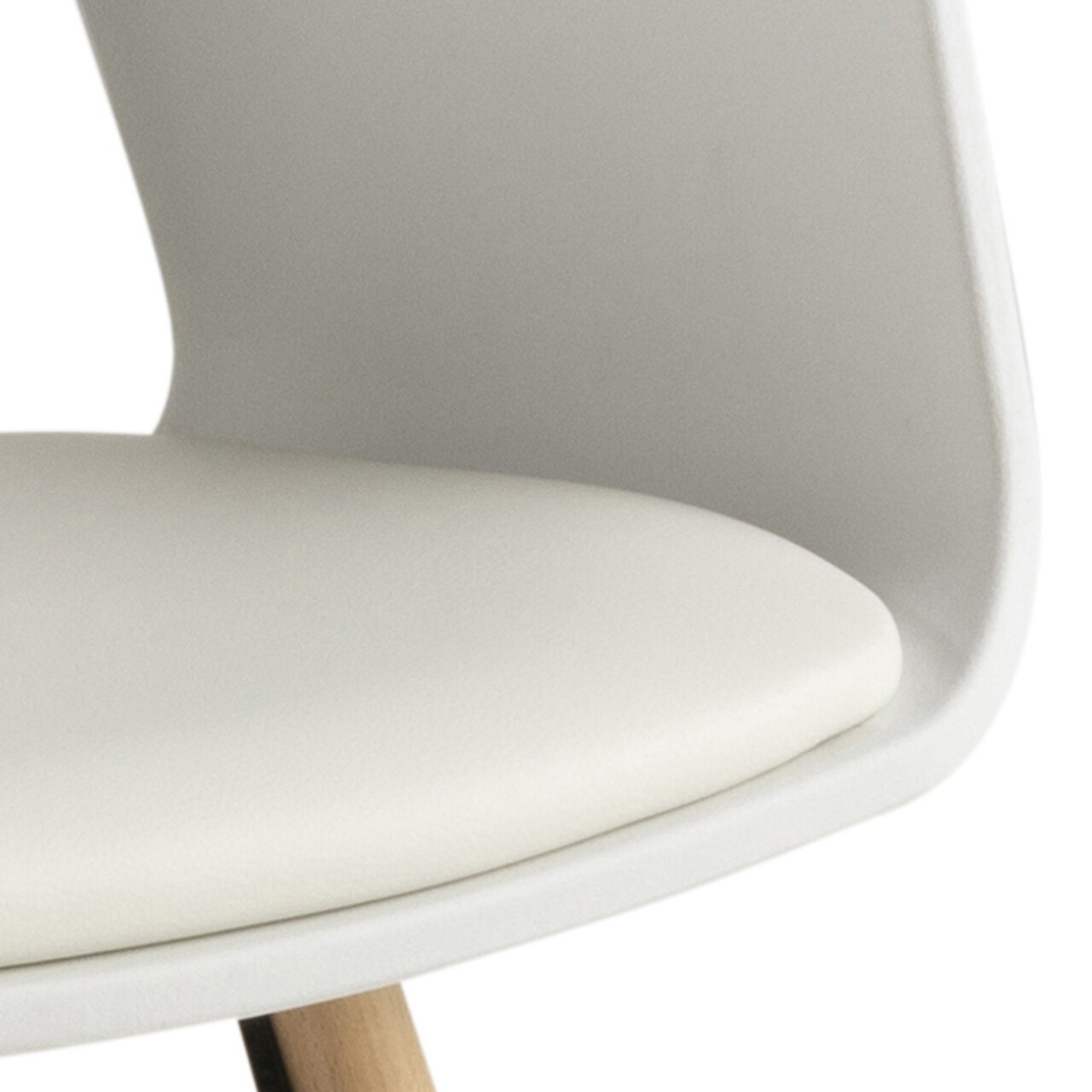 Scaun Luna, Actona, 52x51.5x80.5 cm, piele ecologica/lemn de fag, alb - view 2
