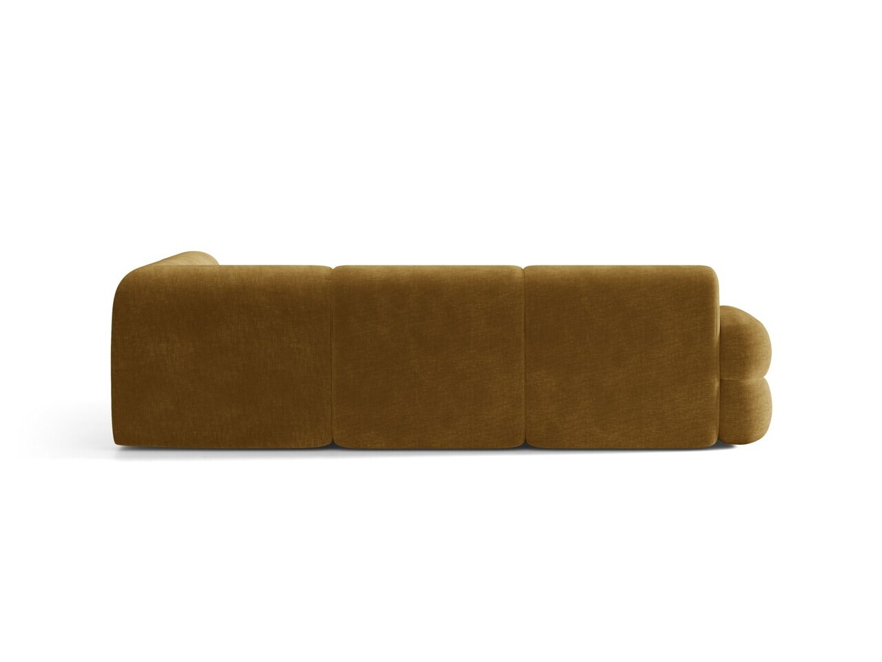 Coltar dreapta 5 locuri, Neo, Micadoni Home, 295x210x83 cm, tesatura Chenille, galben mustar — imaginea 2