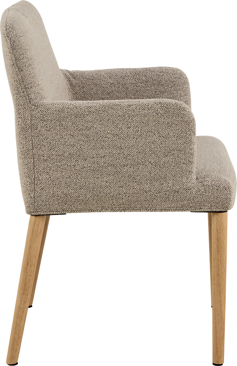 Scaun Zoe, Actona, 56x60x83 cm, tesatura Boucle/lemn de cauciuc, bej - view 9