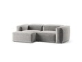 Coltar stanga 2 locuri, Bergamo, Cosmopolitan Design, 244x152x70 cm, tesatura structurata, gri deschis
