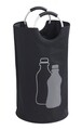 Colector multifunctional pentru sticle, Wenko, Jumbo, 69 L, 38 x 38 x 72 cm, poliester/polipropilena, negru