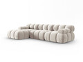 Coltar modular stanga 4 locuri, Bellis-51, Micadoni Home, 282x155x70 cm, catifea, bej inchis