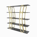 Corp biblioteca, Zena Home, Adar, 120x120x25 cm, PAL, Negru