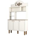 Dulap de bar pentru cafea, Hommy Craft, Bohem 861, 120x203x35 cm, PAL, Crem