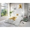 Lenjerie de pat dubla Beauty Sleep White, Royal Textile, 3 piese, 200 x 220 cm, 100% bumbac, multicolora