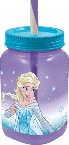 Pahar cu pai Frozen, Disney, 500 ml, plastic Disney imagine noua 2022