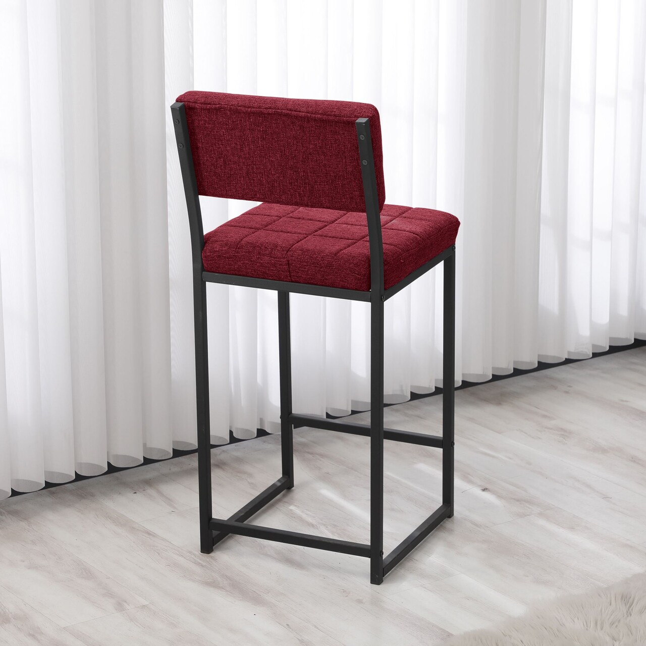 Scaun de bar, Hanah Home, Retro, 40x98x40 cm, Bordo - imagine 4