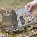 Aragaz pentru camping Flamet, InnovaGoods, pliabil, Ø15.5 x 18 cm, otel inoxidabil, argintiu