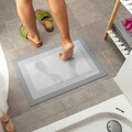 Covoras de baie absorbant Thrymat, InnovaGoods, 40x60 cm, piele ecologica nappa/burete, antiderapant. gri