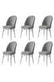 Set de scaune, Charlotte, Ritim, Metal, Gri/Alb