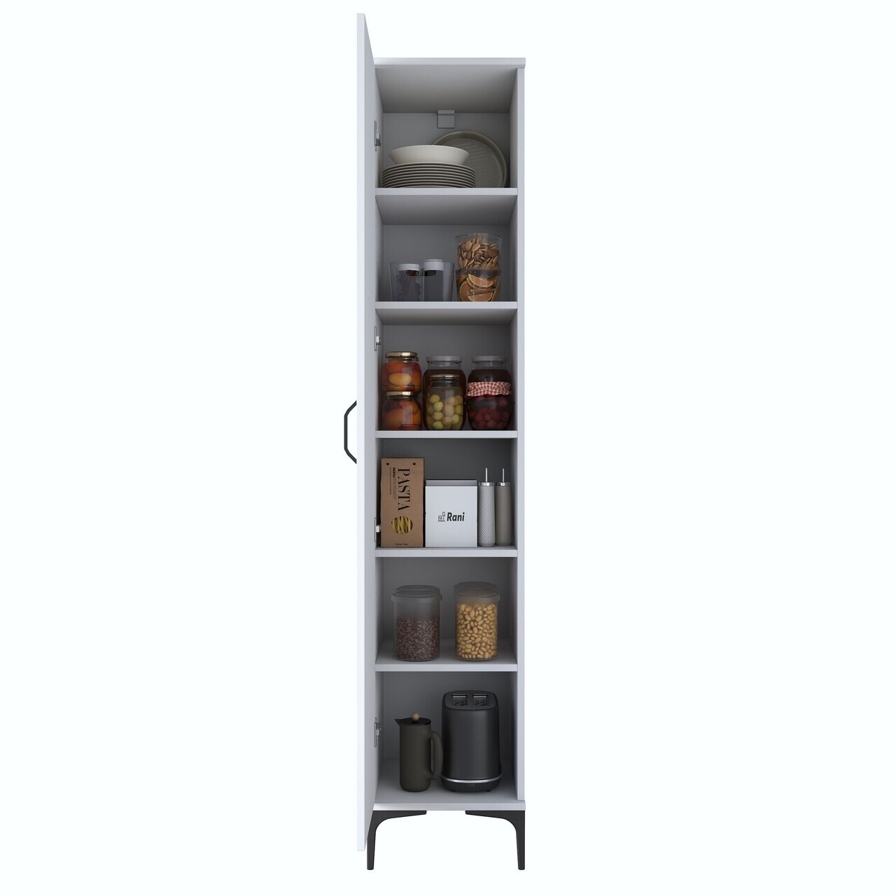 Dulap multifunctional, Hanah Home, JE252, 40x204.2x45 cm, PAL melaminat, Alb - view 10
