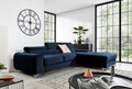 Coltar extensibil dreapta 3 locuri ELTAP, RT-79MO, Grayson, 278x205x92 cm, lemn/poliester, albastru inchis