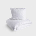 Lenjerie de pat King Size, Lyra, Homla, 3 piese, 200x220 cm, bumbac, alb