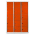 Dulap de depozitare cu incuietoare, Shelvoria, Js1018Tu, 117x170x40 cm, Otel, Gri / Portocaliu